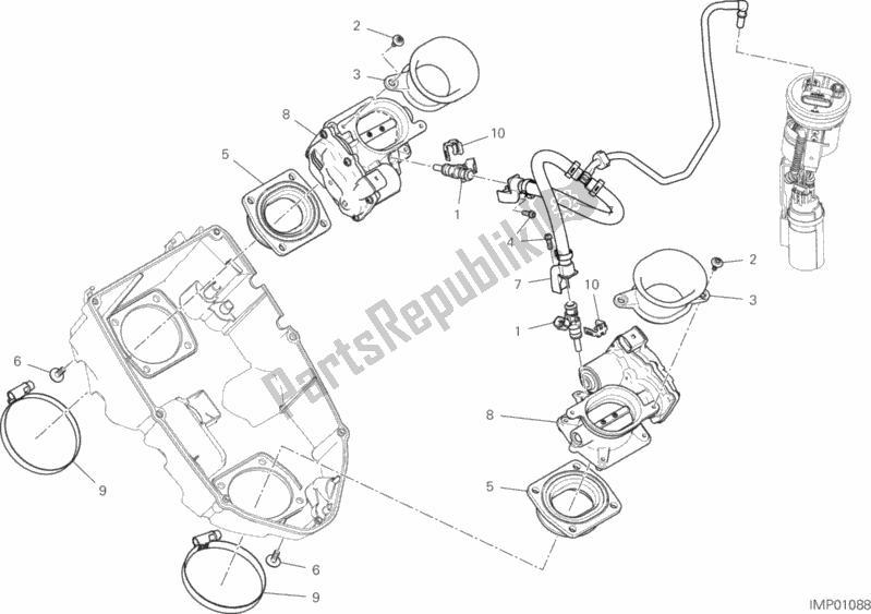 Wszystkie części do Korpus Przepustnicy Ducati Multistrada 1260 Enduro USA 2020